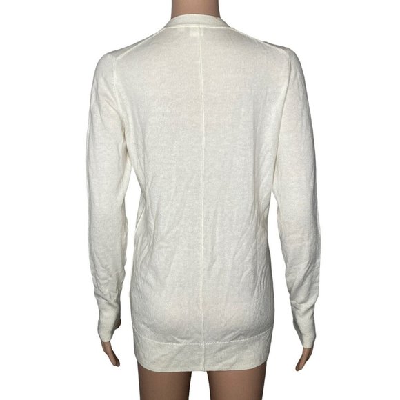 Gap Cardigan Sweater Womens XS Merino Wool Ivory Vneck - Picture 2 of 9